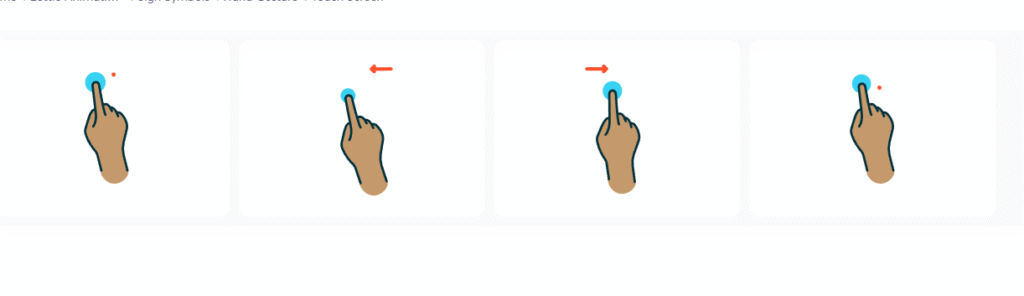 Hand Gestures Swipe Right & Left | Animated Touch Interactions