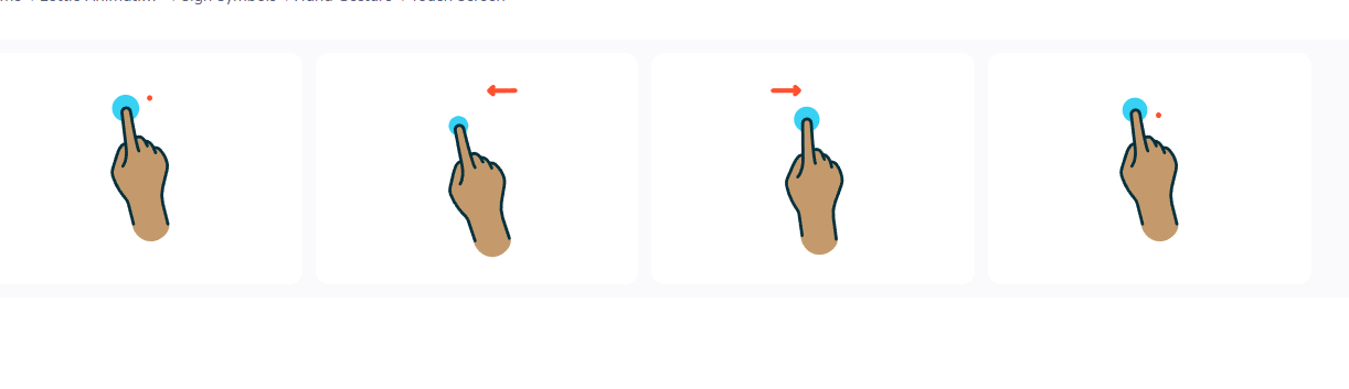 Hand Gestures Swipe Right & Left | Animated Touch Interactions