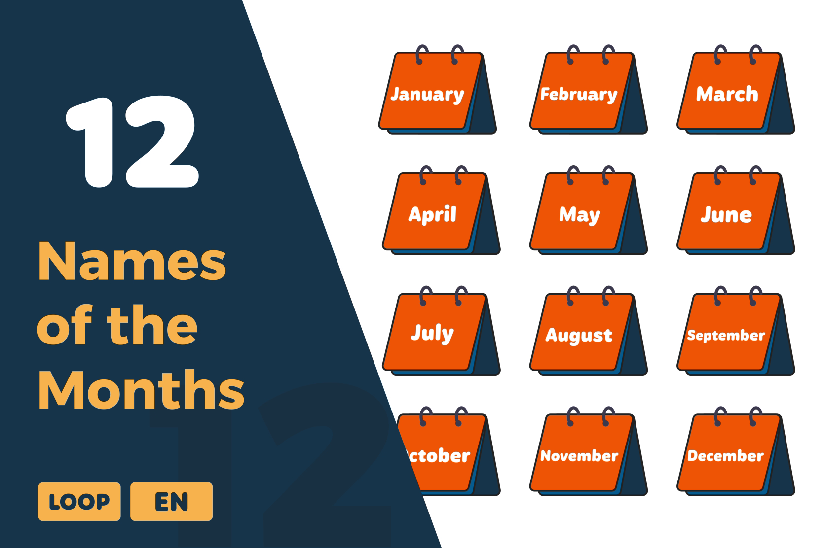 Months Name Animations | Clean & Stylish Calendar UI