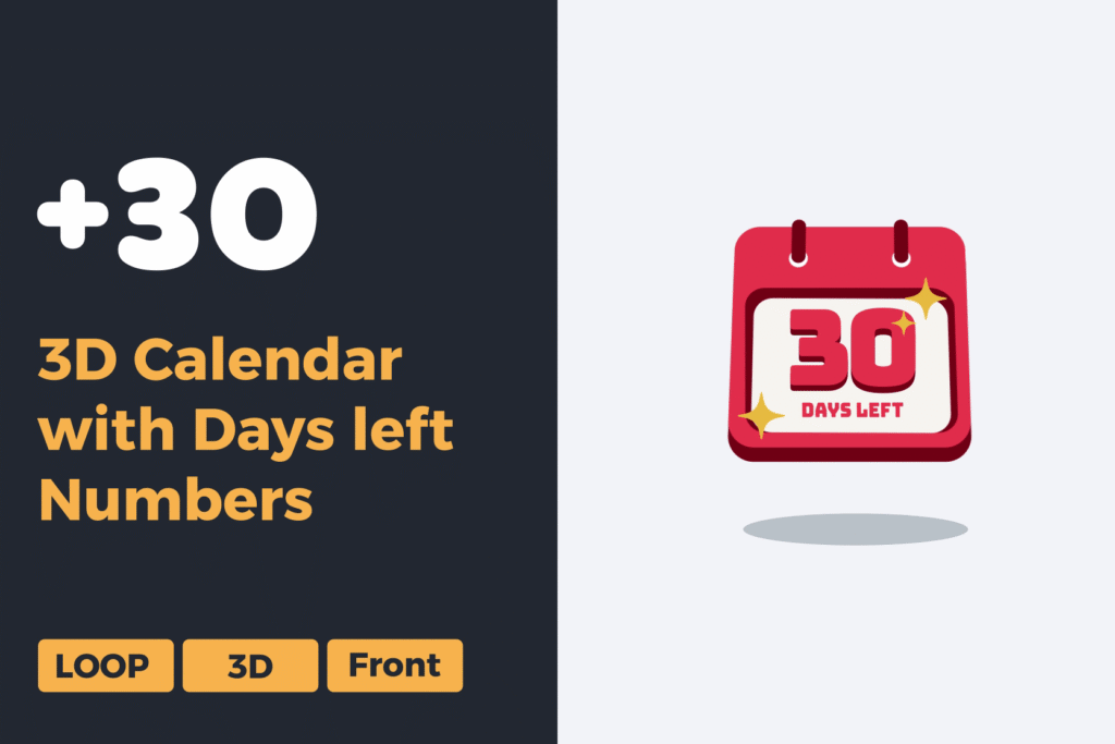 3D Calendar Animations with Days Left Counter | Dynamic & Engaging