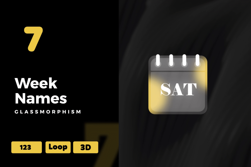 Week Calendar Animations with Glassmorphism Effect | Modern UI Design