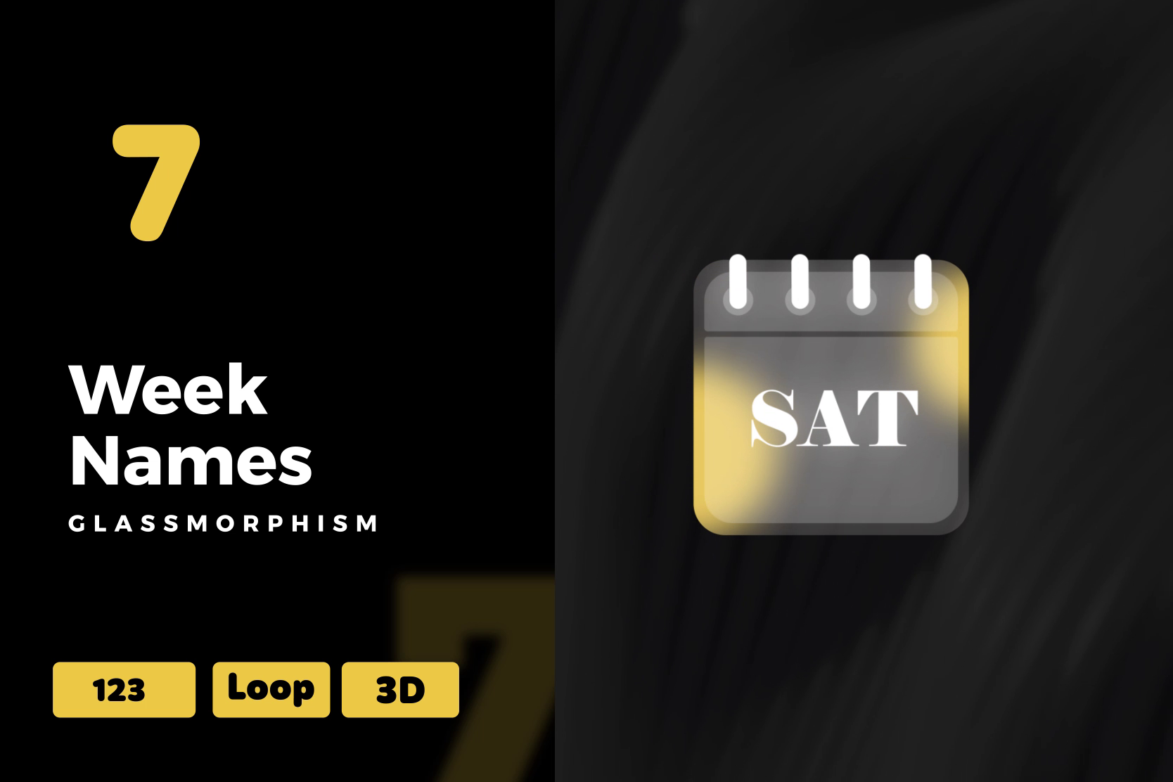 Week Calendar Animations with Glassmorphism Effect | Modern UI Design