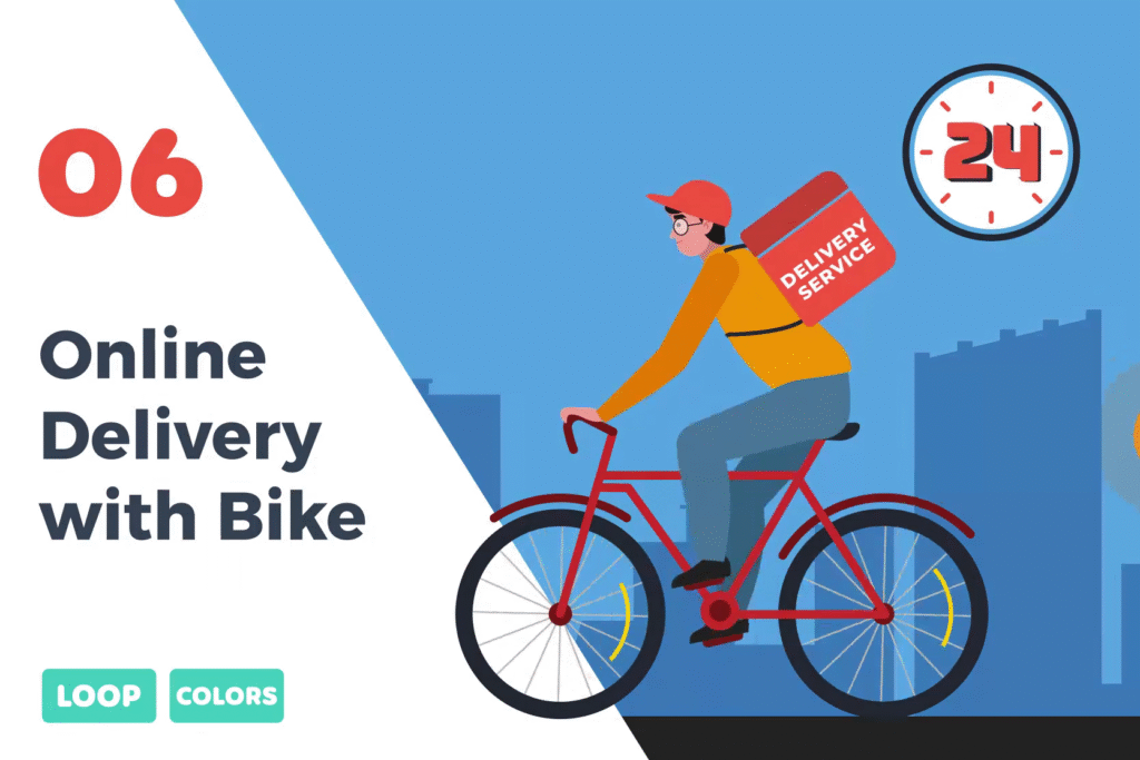 Online Delivery Bike Animation | Fast & Eco-Friendly Service