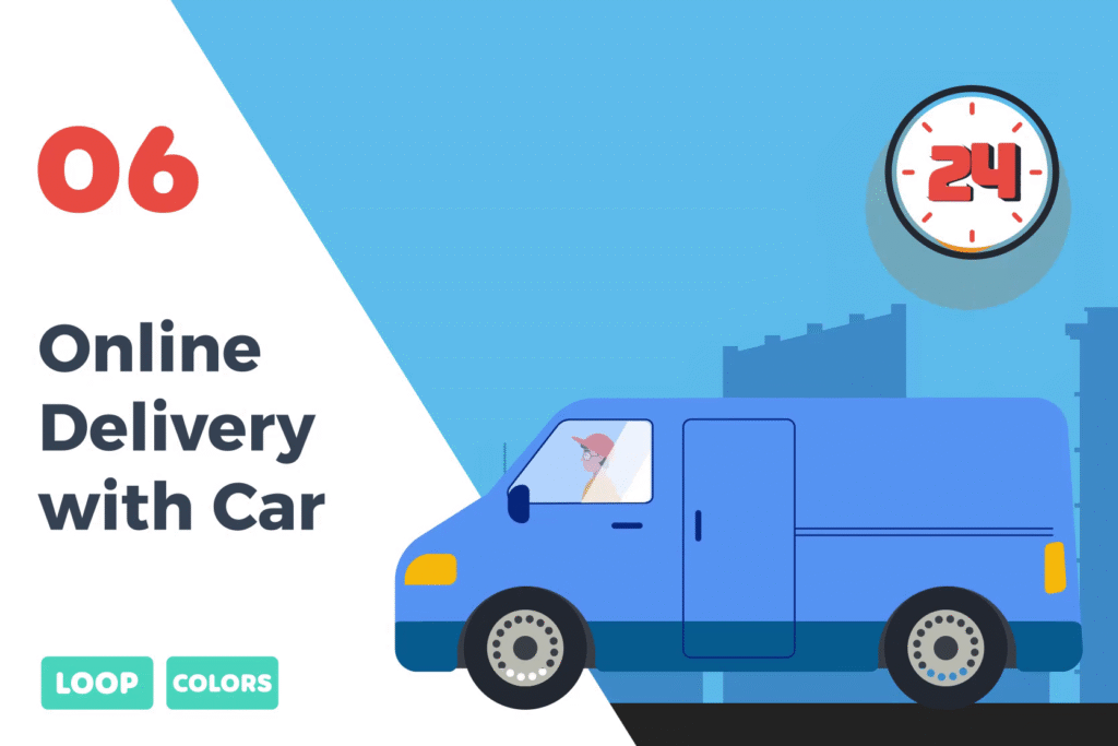 Online Delivery Car Animation | Fast & Reliable Service