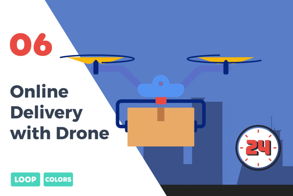 Online Delivery Drone Animation | Futuristic & Fast Service
