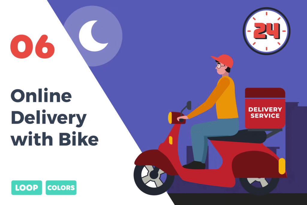 Online Delivery Bike Animation | Fast & Eco-Friendly Service