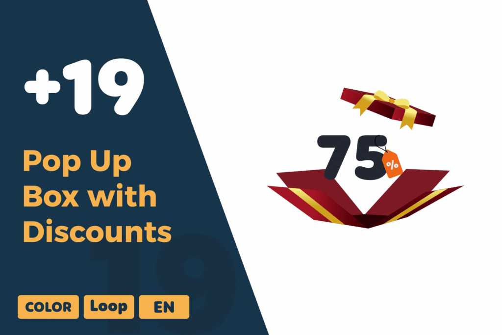 Discount Box Animations with Confetti | Celebration & Savings