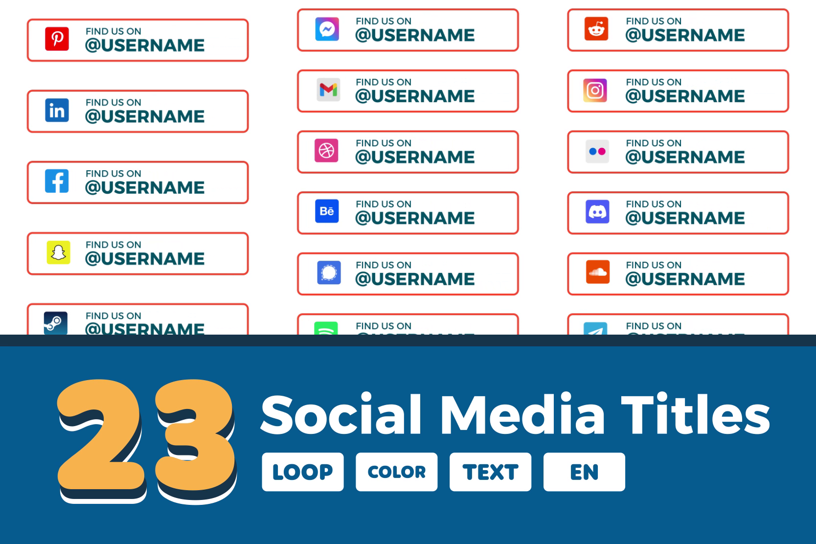 3D Lower Third Social Media Titles | Dynamic Video Overlays