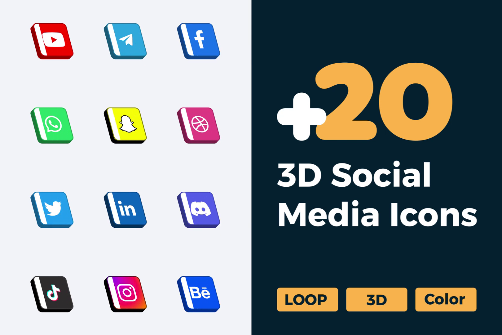 3D Social Media Logo Animations | Dynamic Branding Motion Graphics