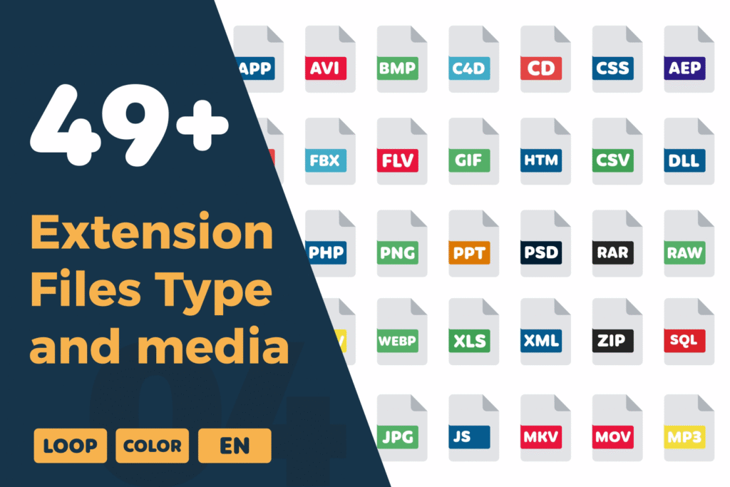 File Extensions Icon Animations | Animated File Type Symbols