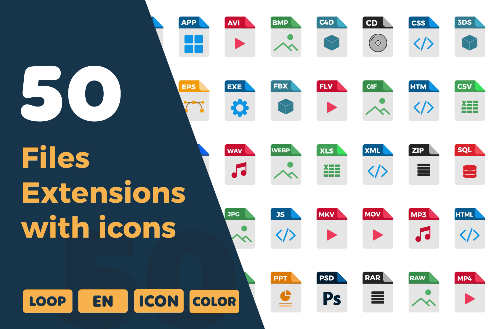 File Extensions Icon Animations | Animated File Type Symbols