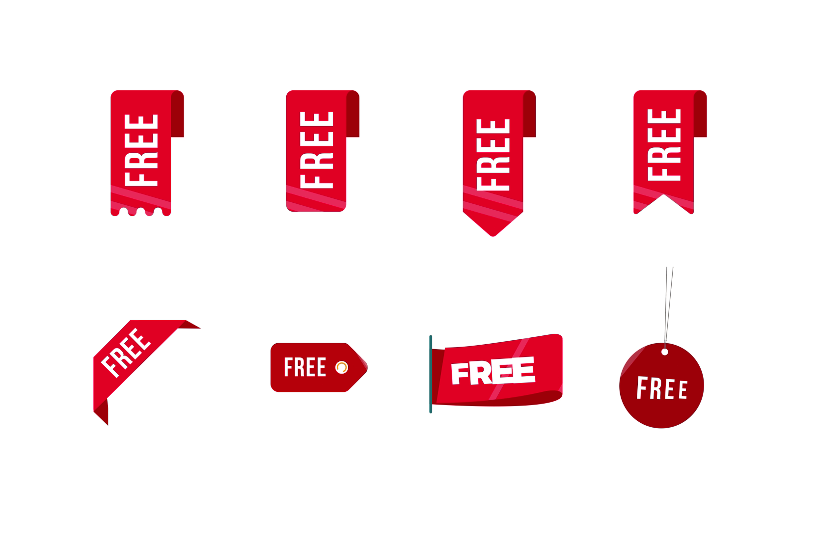 Red Free Text Ribbon | Bold Animated Promotional Label