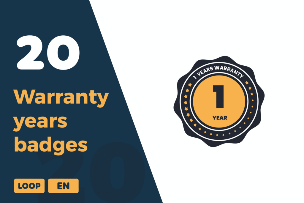 Warranty Years Badge Animations | Reliable Guarantee Visuals