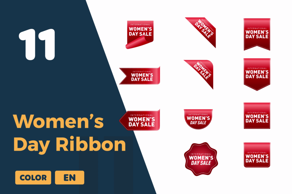 International Women’s Day Red Ribbons | Animated Celebration Elements