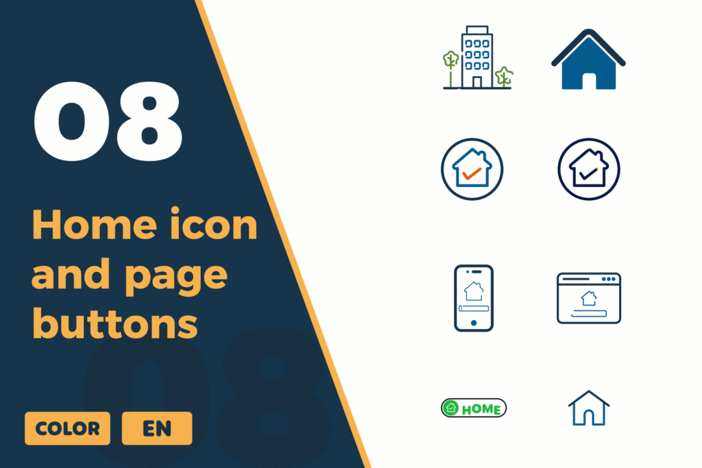 Home Page Icons and Buttons | Clean & Interactive UI Elements