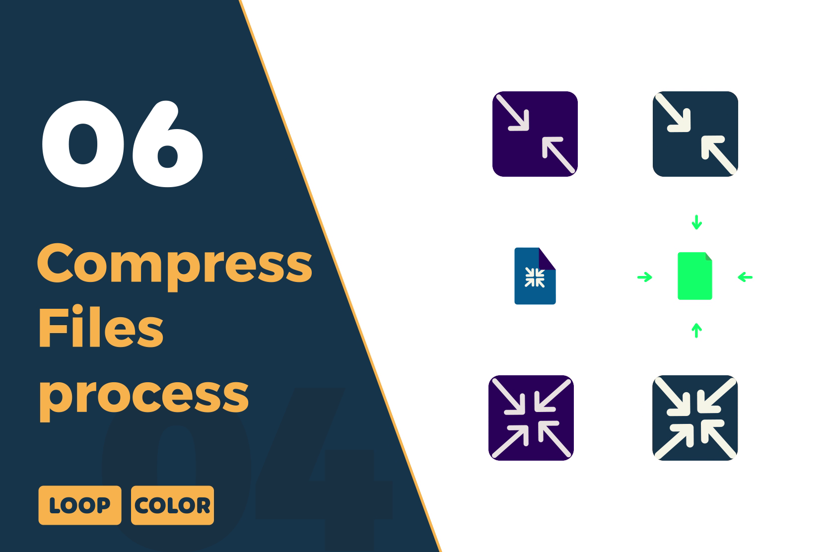 Compression Files Icons Animations & Gestures | Smooth File Management Visuals