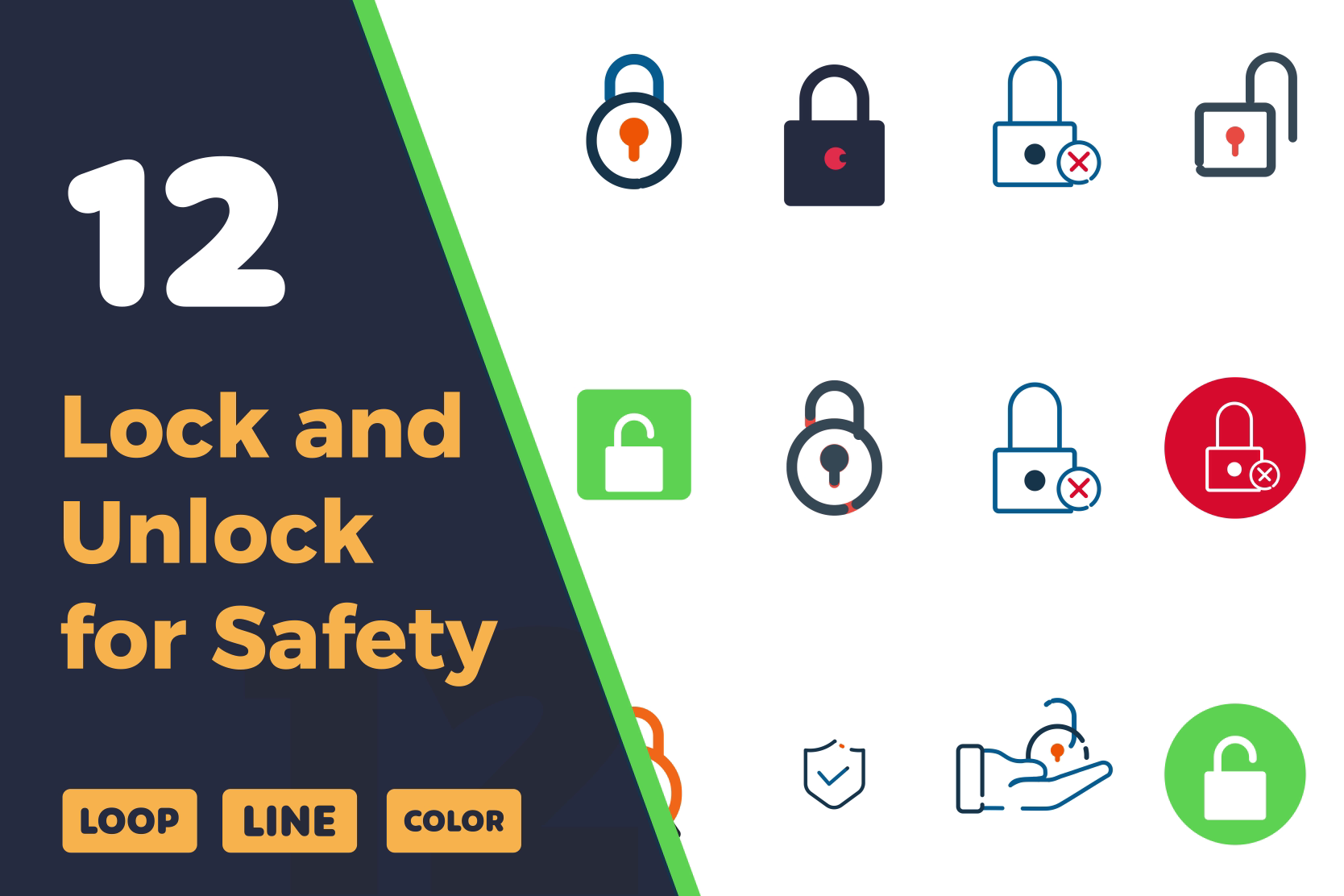 Lock and Unlock Icons Animations | Secure Access Visuals