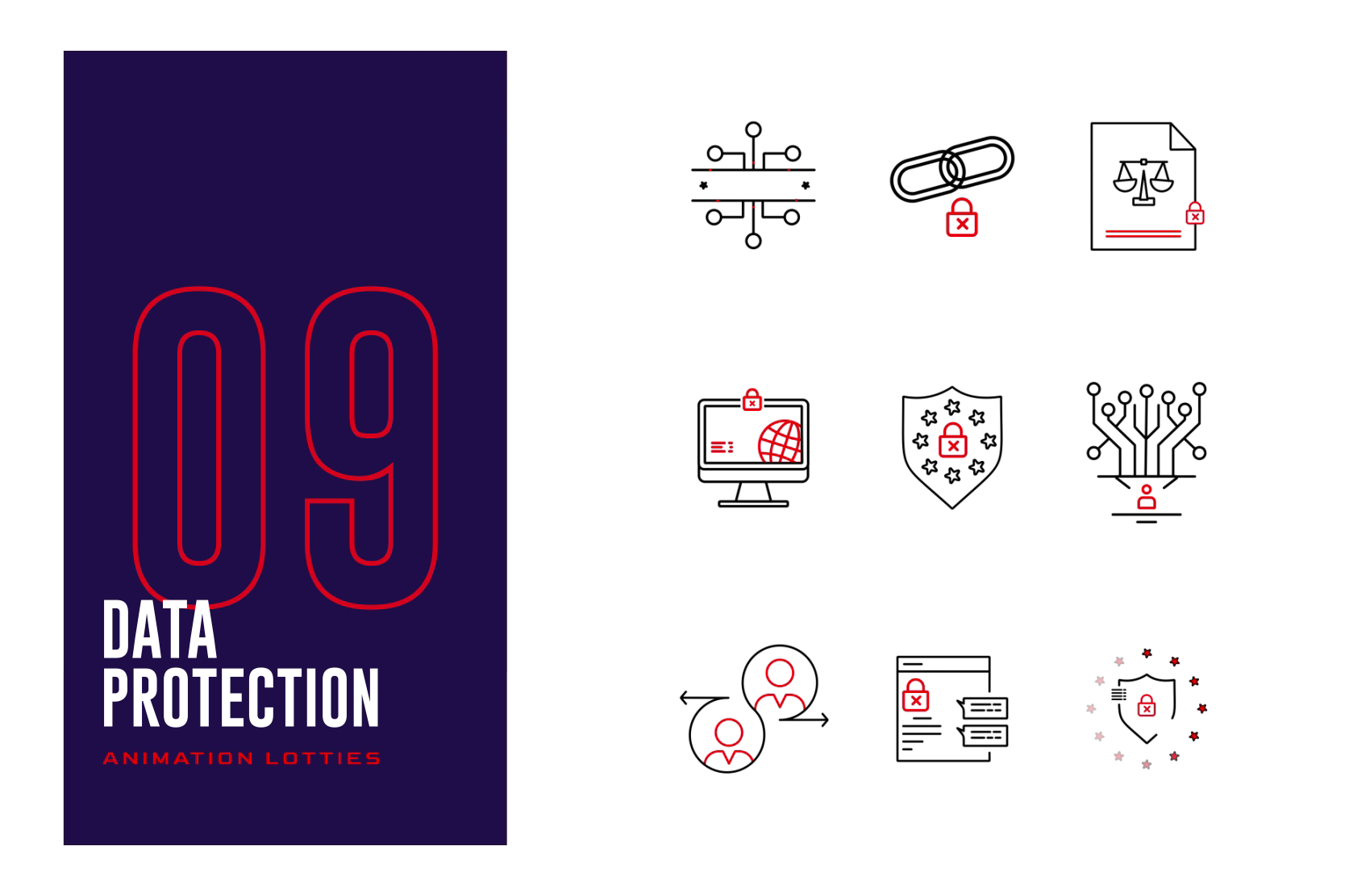 Data Protection Icons Animations | Secure & Trustworthy Visuals